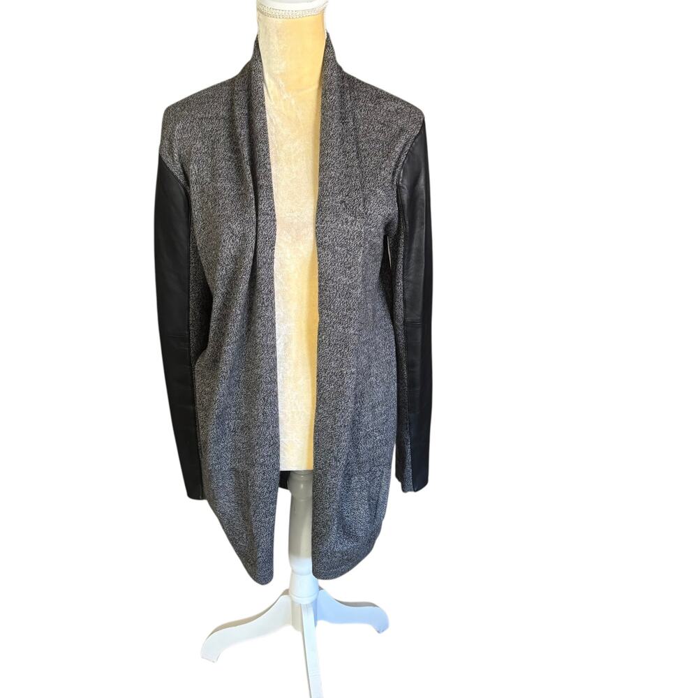 Theory Ashtry M Harmony Wool Lambskin Leather Jacket Top Size Large